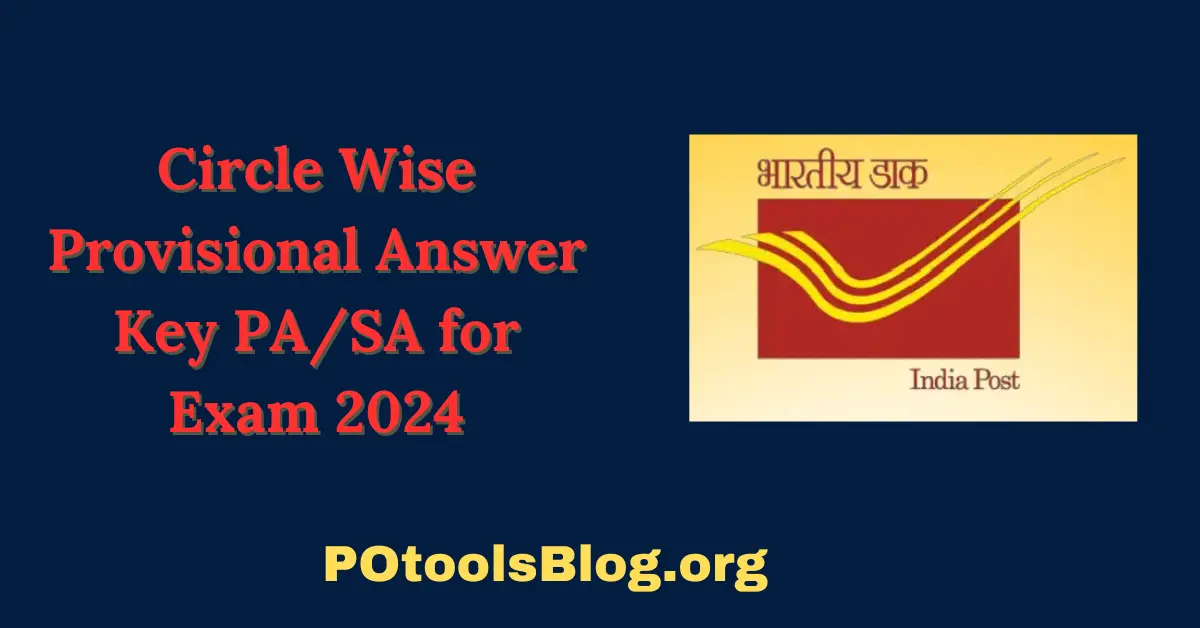 Circle Wise Provisional Answer Key PASA for Exam 2024