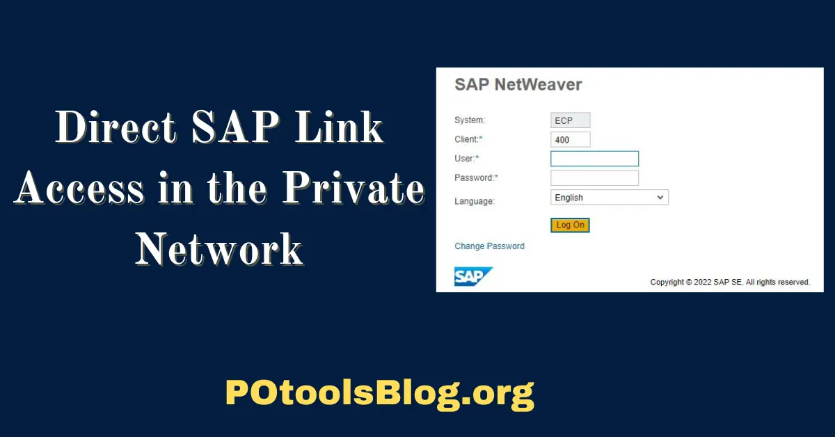 Direct SAP Link Access in the Private Network