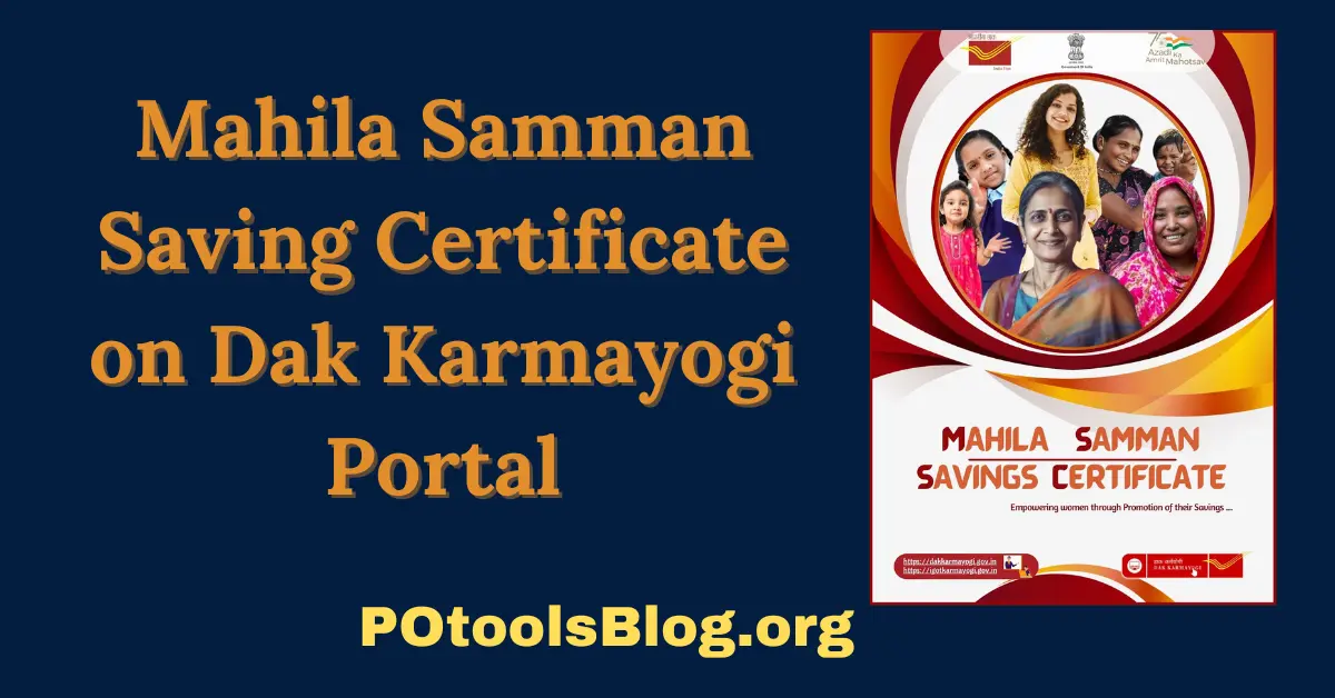 Mahila Samman Saving Certificate on Dak Karmayogi Portal