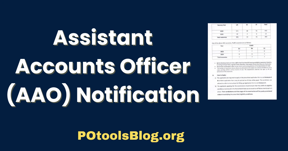 Assistant Accounts Officer (AAO) Notification